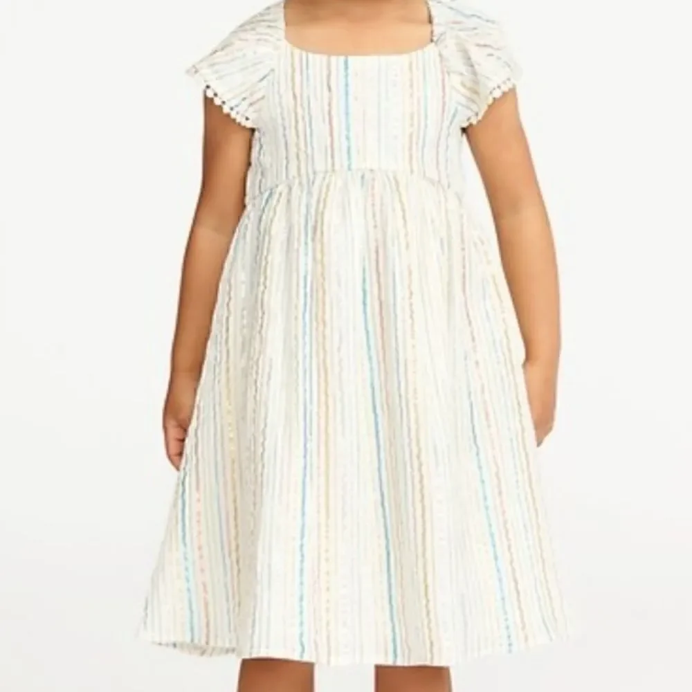 EC METALIC STRIPE FLUTTER SLEEVE DRESS SZ. 3-6 MONTHS